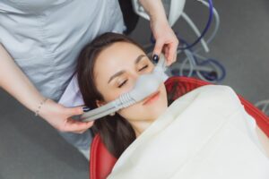 Patient being sedated. 